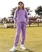 DAXIANG Girls Clothes 2 Piece Outfits Crop Tops Hoodies Long Sleeve Fashion Sweatshirts and Sweatpants Purple 9-10 Years