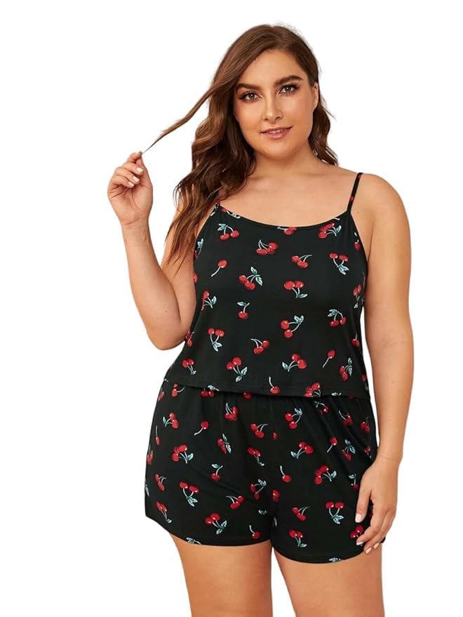 Image of Night Suit for Women - Soft Breathable Satin Fabric Stylish Shorts for Woman, Cute Printed Nightwear Western Co ord Set Sleepwear, Lounge Wear for Every Night