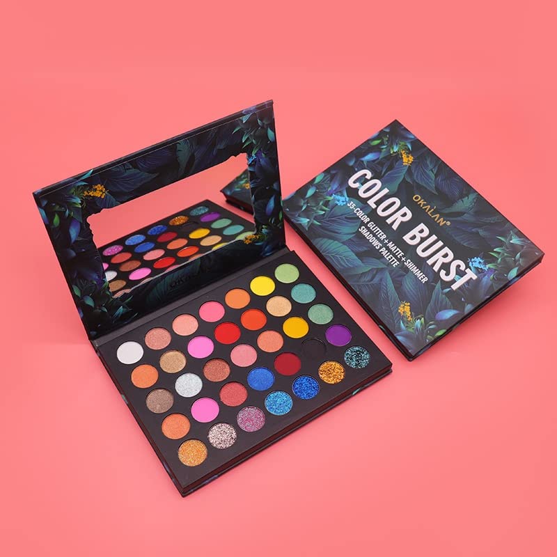 Miniatura 8 de Paleta de sombra de ojos 35 colores de larga duración brillo brillo sombra de ojos maquillaje