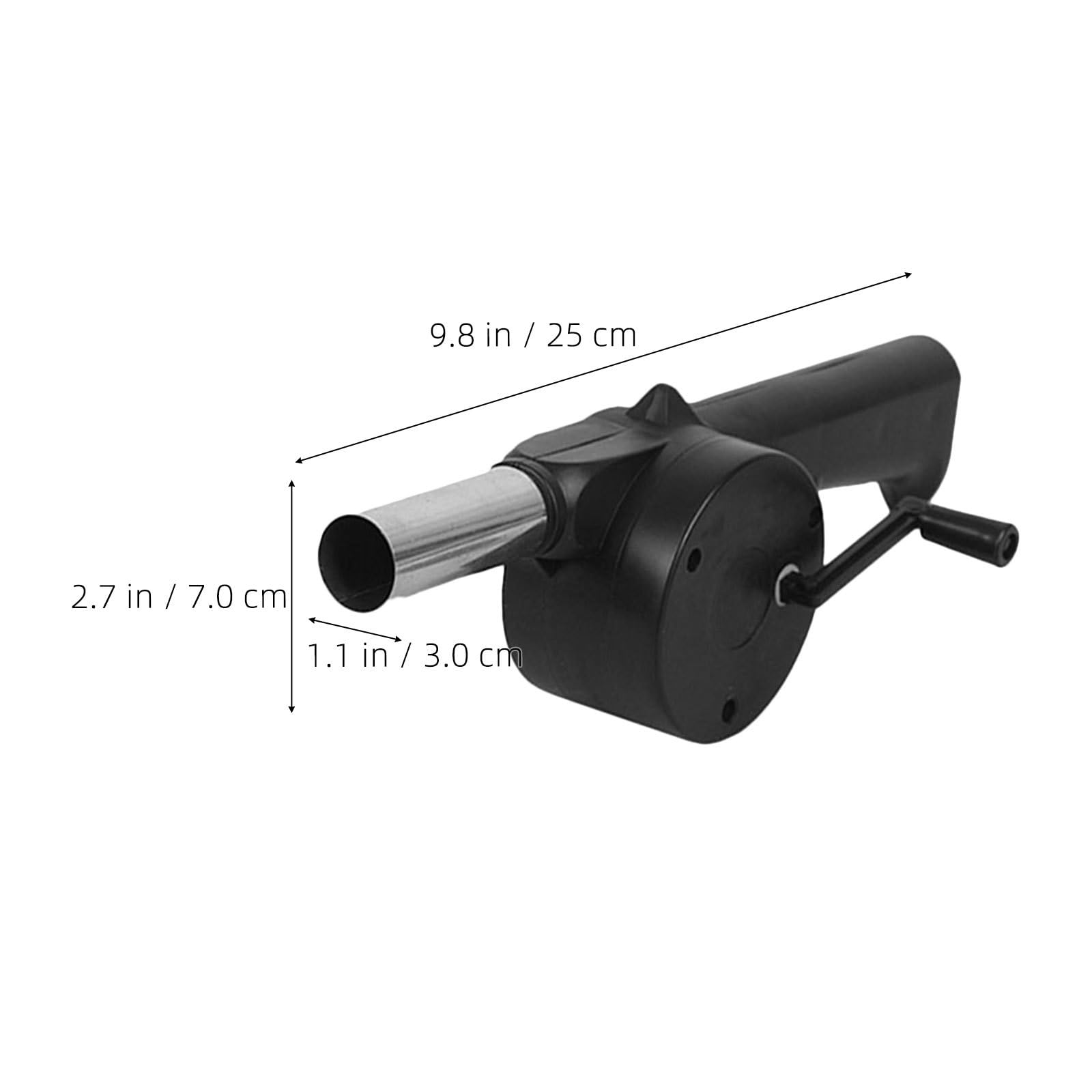 Lurrose Set di 5 mantici a manovella con ugello in metallo - Ventilatore manuale per barbecue, falò all'aperto, picnic, caminetto, carbone e stufa a legna.