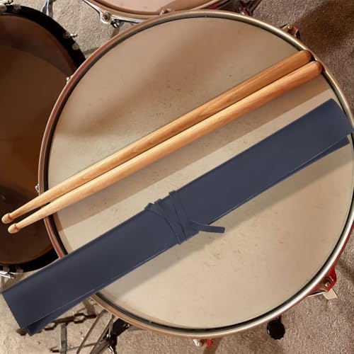 CALFOVERA Portable Drum Stick Holder PU Leather Drumstick Bag Black Leather Drumstick Storage Carrying Case Pouch Handbag Drum Accessories Gift for Drummer Musician Mallets Brushes Percussion - Thumbnail 4