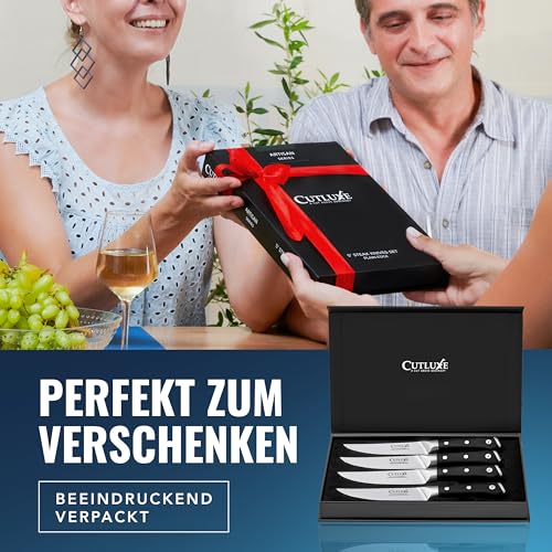 Foto von Cutluxe Steakmesser 4er-Set 13cm – gerade Kante, deutscher Stahl