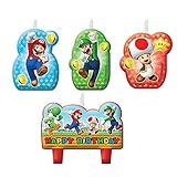 Vendido y Enviado por CAPRILO CAPRILO Lote de 4 Velas Infantiles Decorativas Super Mario Bros Happy Birthday Juguetes y Regalos Baratos para Fiestas de Cumpleaños, Bodas, Bautizos, Comuniones y Eventos. Decoración Original.