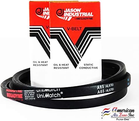 Megadyne - Jason Industrial V Belt - A65-4L670 โ (Pack of 1) โ Wrapped V-Belt - 67 Inch Outside Length - 1/2 Inch Top Width - 11/32 Inch Thick
