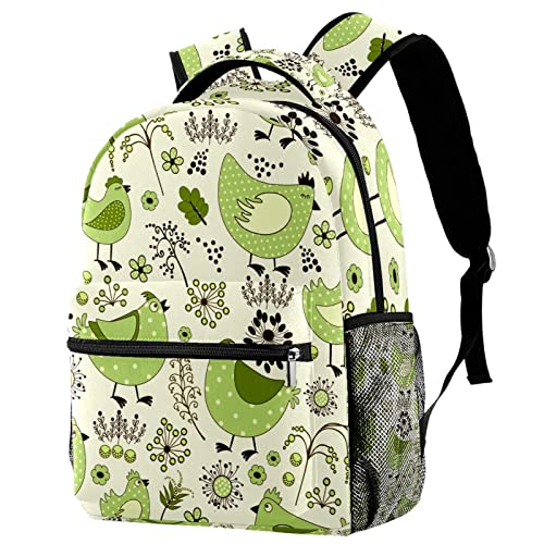 Sac à dos imprimé poulet style dessin animé pour étudiants et voyages de loisirs