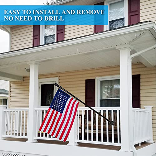 Kaekat Flag Pole Kit For House - 6Ft Railing Flag Pole Kit With Two-Position Bracket - Metal Flag Pole Holder For House, Balcony Railing, Garden Or Commercial Use - Two Installation Methods #TOP6