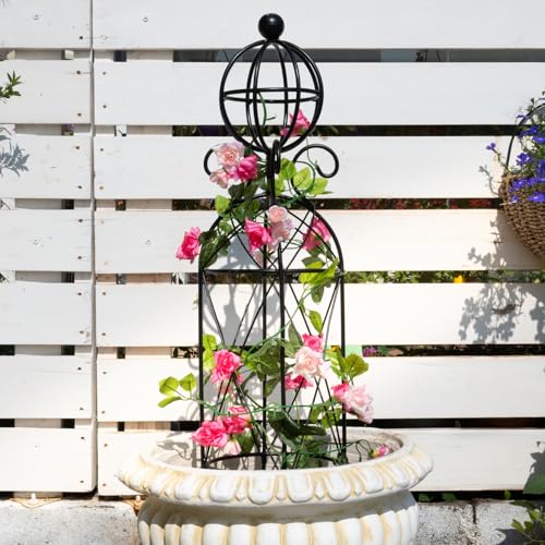 GOOOXIM Garden Obelisk Trellis for Climbing Plants - 27.1' x 7.8' -Durable Metal Design, Rust-Proof, Ideal for Indoor & Outdoor Use, Perfect for Roses, Topiaries, and Garden Decor