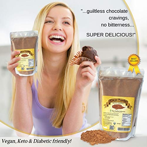 PNM Cacao Powder Organic Raw Unsweetened Cocoa (2 Pack 16 Oz)
