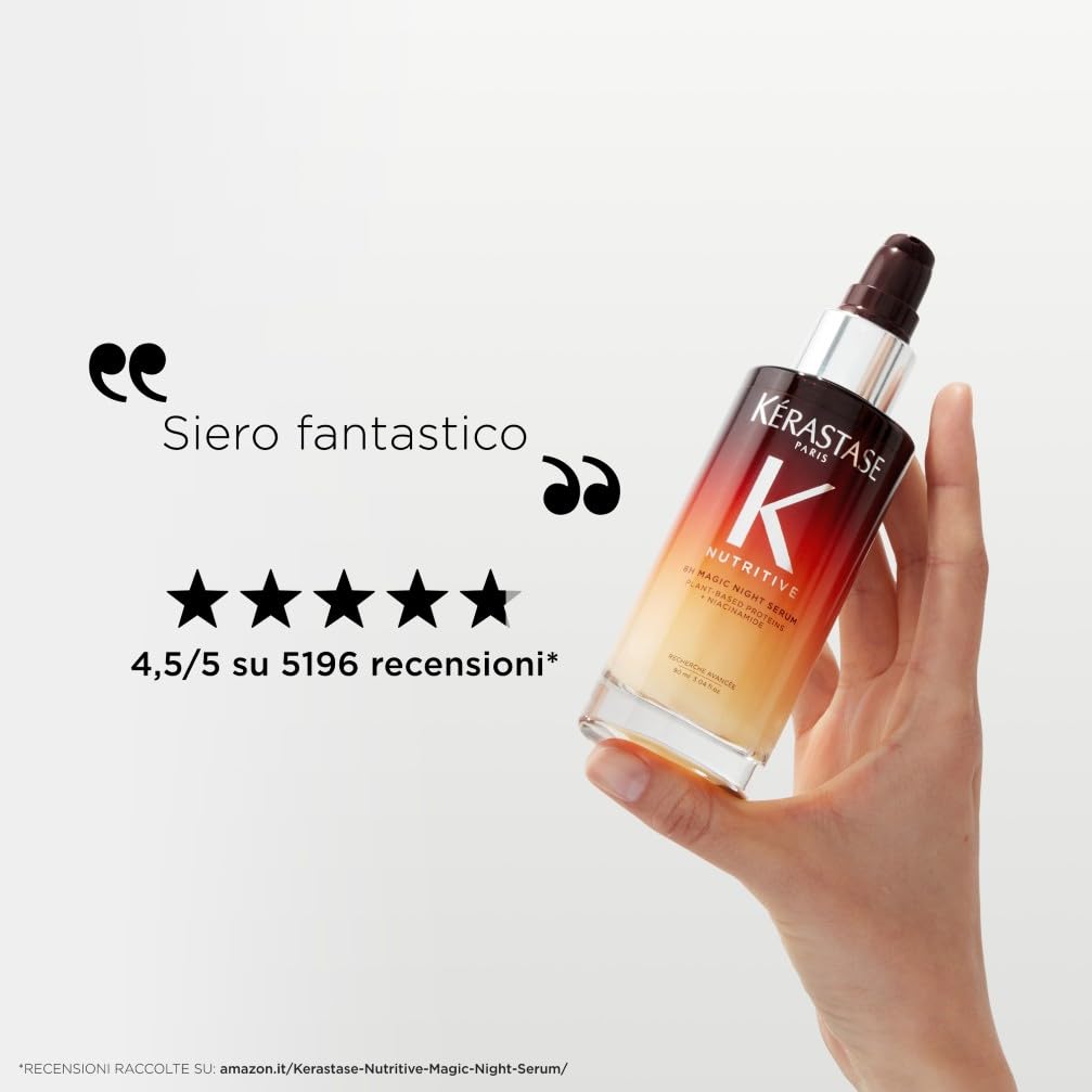 Kérastase, Nutritive, Siero Notturno Nutriente, Per Capelli Secchi, Azione Rivitalizzante, Con Proteine di Origine Vegetale e Niacinamide, Siero Notturno 8h Magic Night Serum