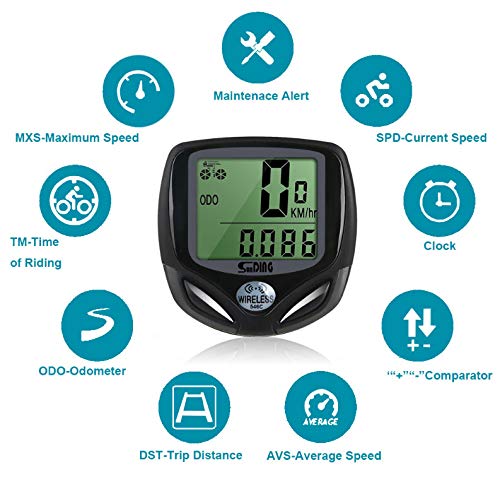 image for ARJudy Bike Speedometer Waterproof Wireless Bicycle Bike Computer and 