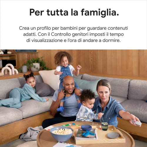 Chromecast con Google TV (HD) Bianco Ghiaccio - Intrattenimento in streaming sulla TV con telecomando e ricerca vocale - Guarda film, Netflix, DAZN e molto altro- Facile da installare