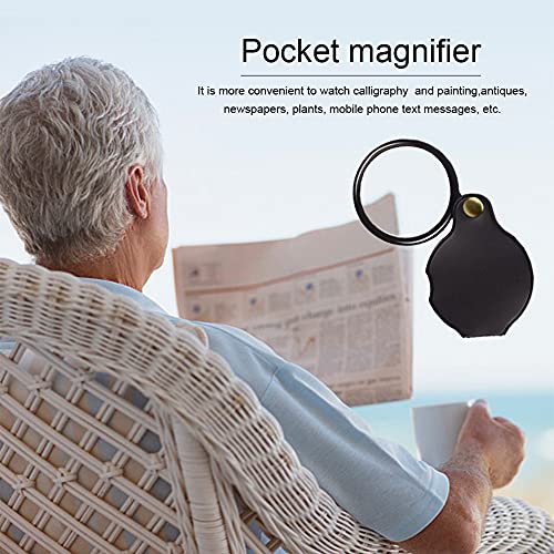 10X zakvergrootglas,zwart lederen tasje Mini opvouwbaar vergrootglas voor lezen,boeken,sieraden en meer - Image 8