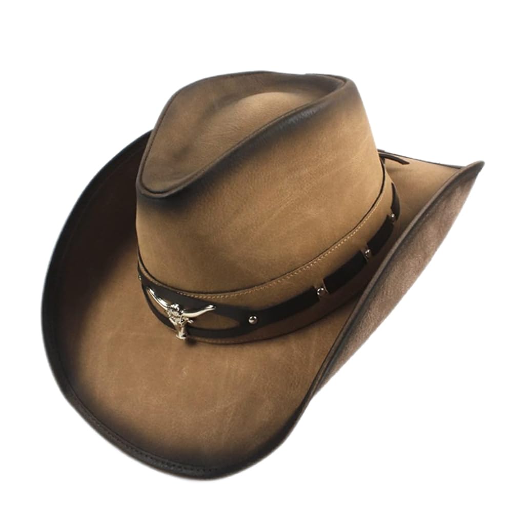 Cappello In Vera Pelle Stile Australiano Cappello Da Cowboy In Vera Pelle Stile Australiano - Western Outback Con Laccetto, Per Tutti Cappello Rixom Leather - Foto 3