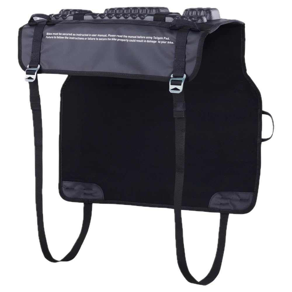 EVOC TAILGATE PAD DUO Transport rowerów górskich dla pickupów, bagażnik rowerowy na 2 rowery (torba transportowa na rowery z wyściółką na rurę widelca, z klapką na aparat), czarna
