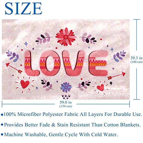 Couverture douce et chaude cœur rose 150x100 cm pour le lit et canapé - 6