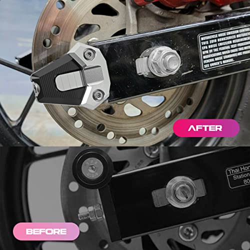 Canitu Billet Chain Axle Adjuster Kit Cnc Aluminum Motorcycle Chain Adjusting Tool Rear Axle Swingarm Spool Adjuster Tensioner Mods For Honda Grom's 2014-2021(Black) #TOP2