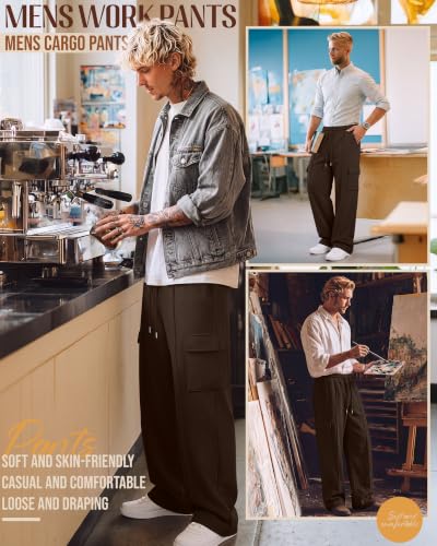 Image of Neer Men's Big and Tall Cargo Sweatpants Baggy Pants