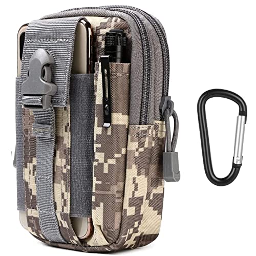 flintronic Bolsa Cintura Táctica, Bolso Cinturón Militar Compacta 1000D Nylon para Herramientas Pequeñas de Multiusos Teléfono Móvil al Aire Libre Deportes Senderismo y Camping, con Mosquetón