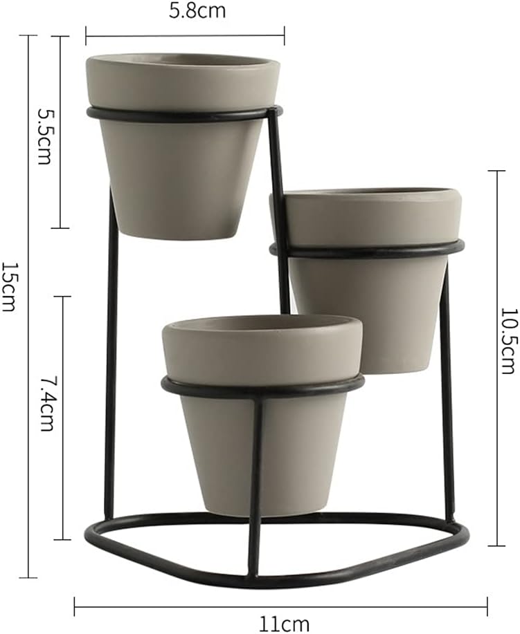 Home Mini Flower Pots Simple Garden Indoor Plant Display Stands(Black)