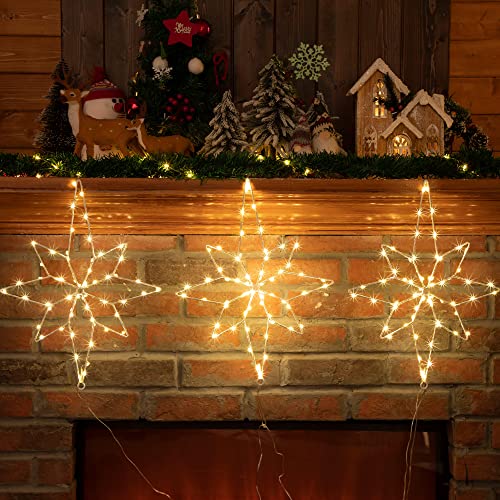Christmas Window Light Decorations, 16 Inch 3 In1 Star Window Silhouette Lights With Iron Frame 60 Led Usb Operated,Lighted Star Decor For Window In Xams Thanksgiving Holiday Party #TOP4