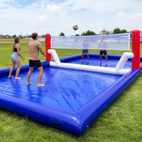 OZIS 30Ft Inflatable Volleyball Pool Court Air Pump &