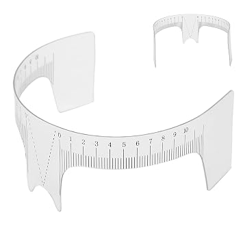 Eyebrow Ruler Plastic Portable Microblading Ruler Eyebrow Measuring Tool Transparent for Make-Up Eyebrow Shape (Nose Bridge Ruler A)