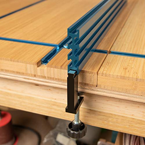 Image of POWERTEC 71438 T-Track Clamp Vice | Hold Down Clamps for T-Tracks Accepting 1 /4 Inch hex head Bolts - 2 Pack