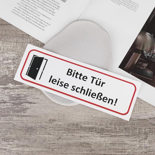 Briny River 10 Stück 196 x 65 mm Please Close The Door Quietly Schild, selbstklebend, \Bitte Tür leise schließen!\ PVC