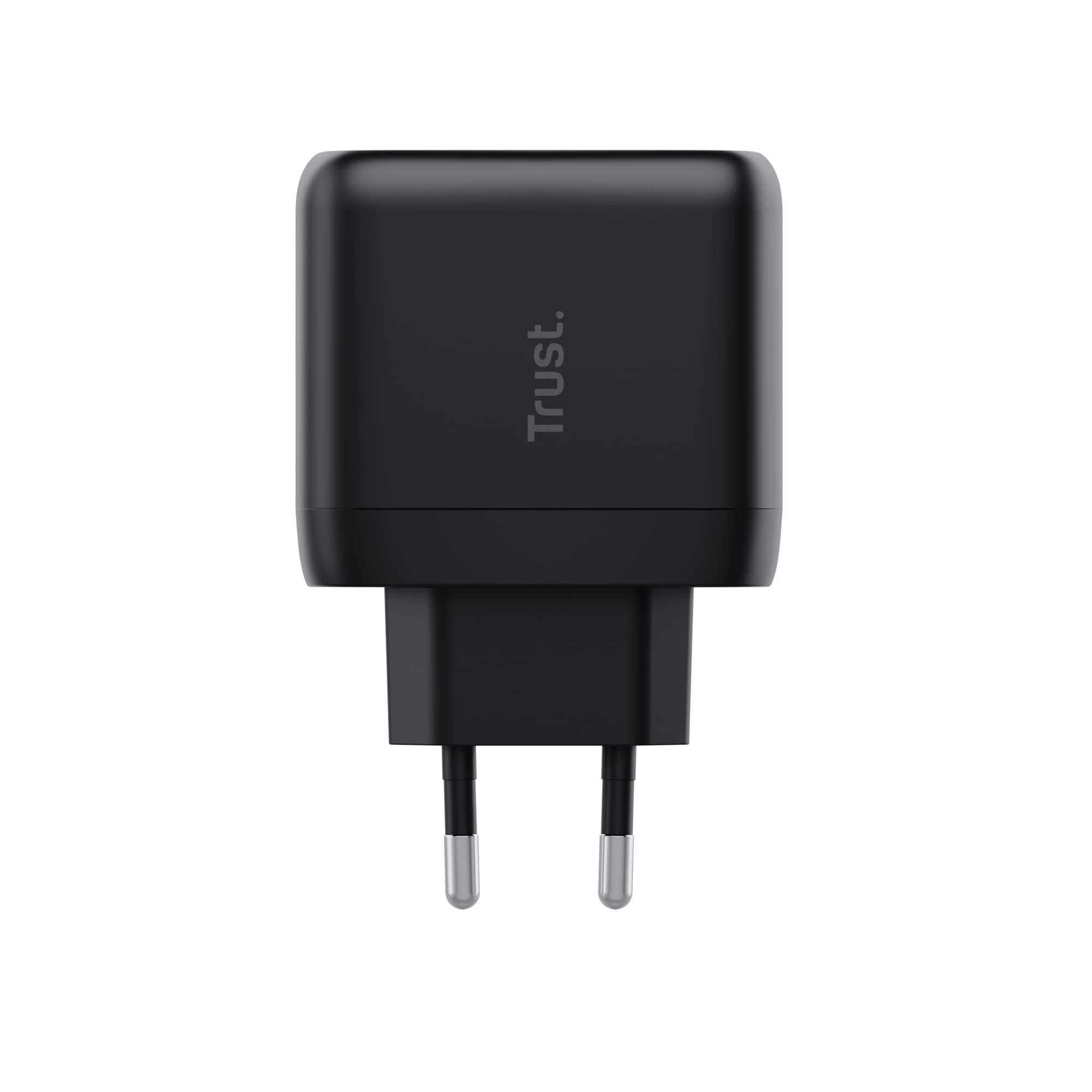 Trust Maxo Caricatore USB-C da 65W con Cavo USB-C da 2m, Nero | Caricatore Rapido, 75% con Materiali Riciclati, Adattatore di Alimentazione per iPhone iPad Samsung Smartphones Tablets