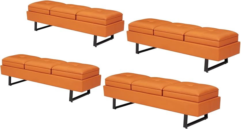 3-Seat Waiting Room Bench Chair – Stainless Steel Frame, Arms, For Office, Airport, Hospital Lobby