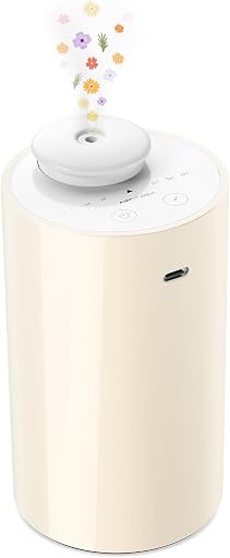 Airversa AN6 Waterless Diffuser for Essential Oil for Home, Room, Yogurt | Up to 600 sq ft, Battery Operated, 20mL, Timers & Mist Levels, Car Diffuser, for Office, Bathroom, Cold Air, Portable