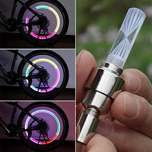 10 pcs Bike Lights MTB Mountain Road Bike Bicycle Lights LED Tyre Tire Valve Caps Wheel Spokes LED Light Schrader Wood Valve