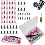 Uriselt Tire Repair Rubber Nail Kit with 2 Sizes, Tire Repair Screws with Box and Screwdriver, Screw in Tires Repairs Plugs, Vacuum Tires Mending Nail, Self-Service Screw Plug for Puncture Repairs