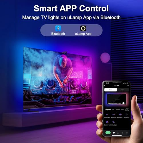 Image of Auslese TV LED Backlight Change Sync with TV Picture 5 M RGB Strip Lights for 43 to 65 inch PC TV & Monitor Compatible with App Music Sync for Gaming Room (B-5)