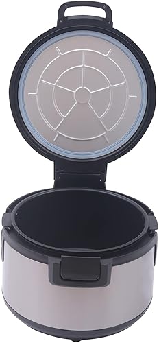 Miniatura 6 de Calentador de arroz comercial de 19 L/20 cuartos de galón, aislamiento inoxidable eficiente de 100 W, calentador de arroz eléctrico con olla
