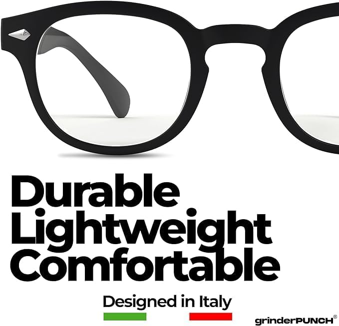 grinderPUNCH Classic Reading Glasses for Women and Men Stylish Lightweight Readers Round Readers for Women and Men Black 2 x image 3 of 9 B0D3683QXZ