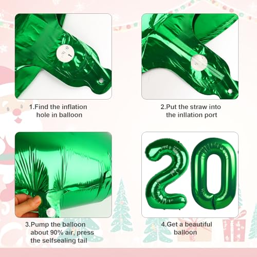 Image of 2026 Balloon Numbers Party Decorations, 40In Green Balloons | Eye-catching Appearance, Perfect Decorative Centerpieces, Convenient Self-sealing Structure, Widely for Various Occasions