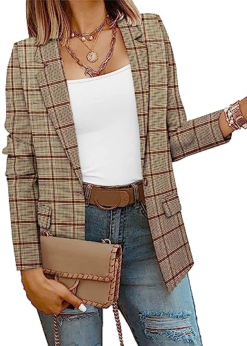 CRAZY GRID Women Business Casual Blazers with Lined Professional Work Suit Jacket with Pockets2