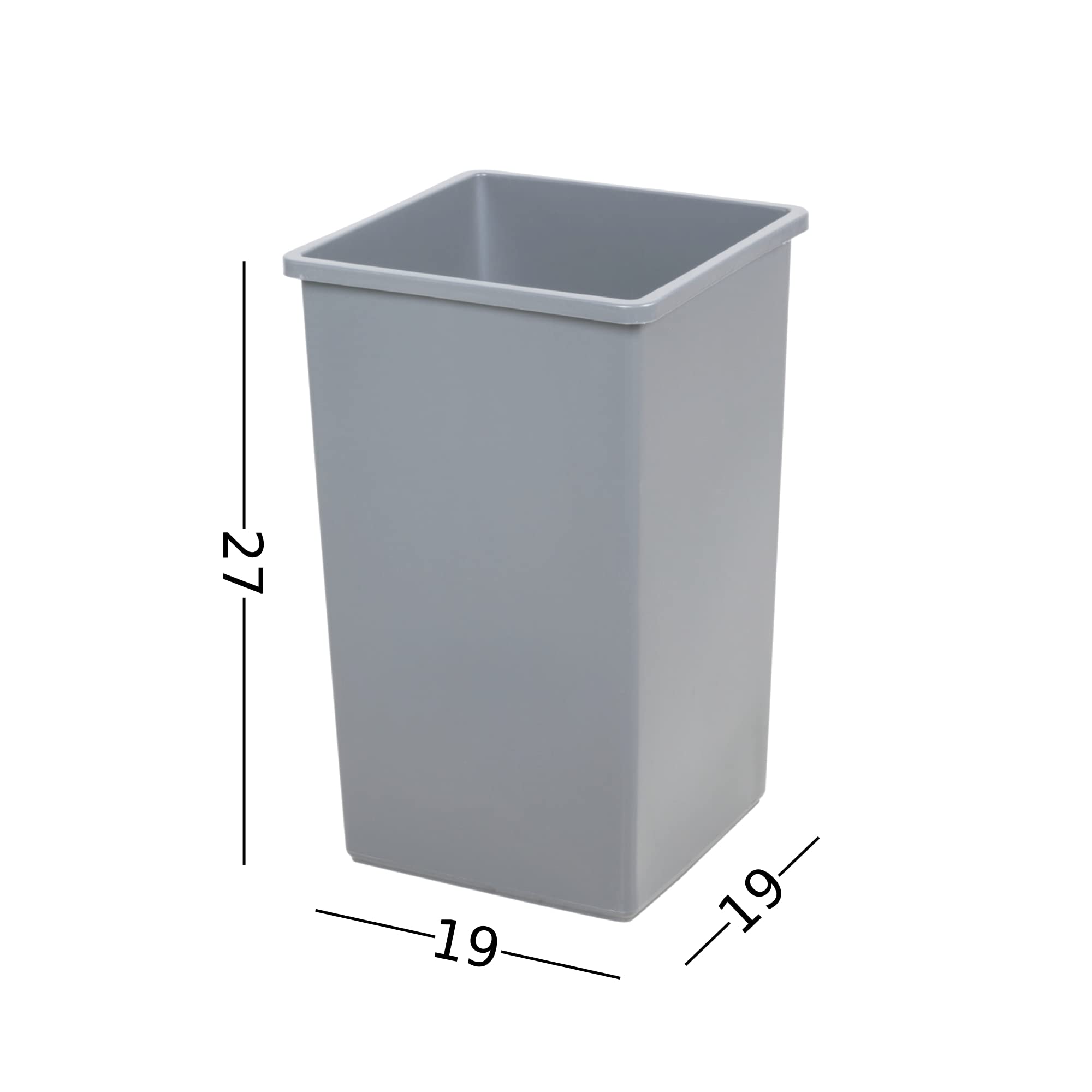 Mix.Home 23 Gallon Black Square Trash Can with lid Restaurant Trash can Commercial Trash can Tall Plastic Trash can Industrial Trash can Square Trash cans for Kitchen Trash can with Swing lid