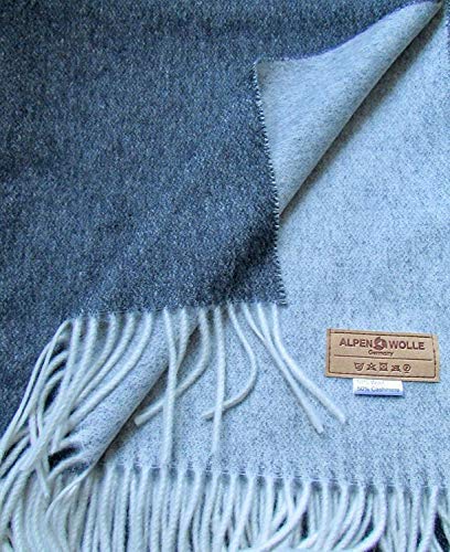Kaschmir Plaid doppelseitig Anthrazit 135x185, 50% Kaschmir 50% Merino Wolle