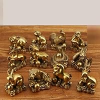 Amazon.co.jp: 干支 置き物 銅製 宝珠 干支飾り 風水 真鍮の十二支の