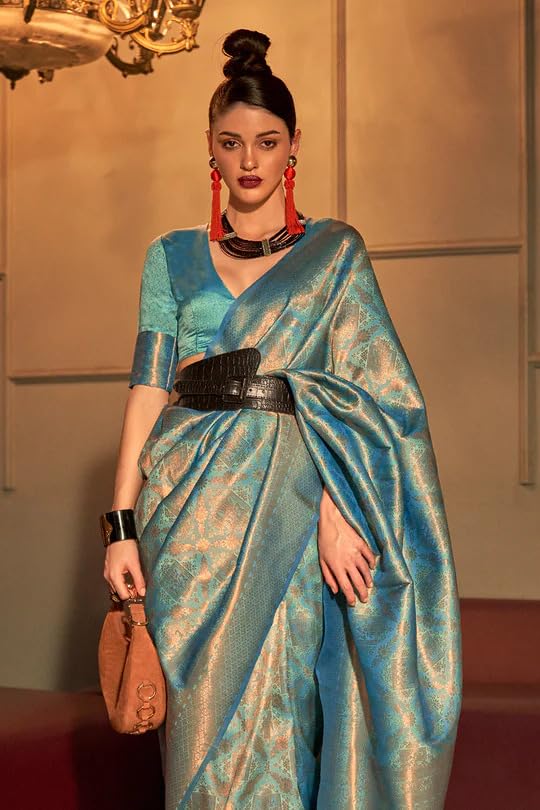 Image of SWORNOF Women's kanjivaram banarasi silk saree for Patola festival Wedding silk with rich pallu Design sarees for women with blouse piece