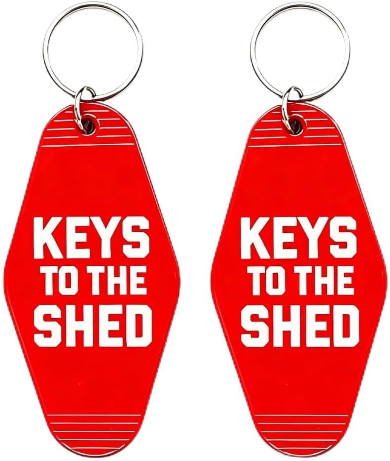 2pcs Shed Keychains, Funny Gift for Dad Mom