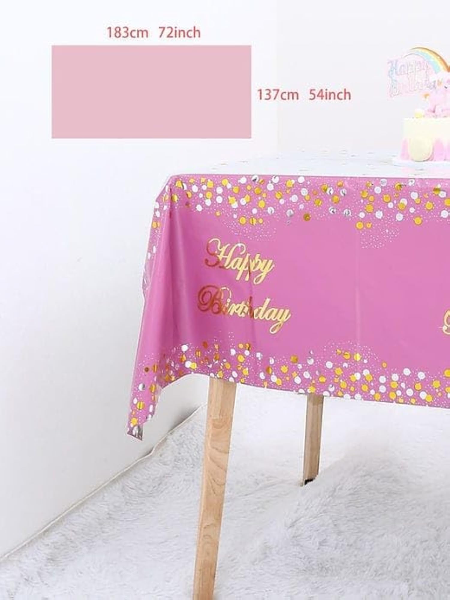 Pink Birthday Table Cover for All Birthday Events