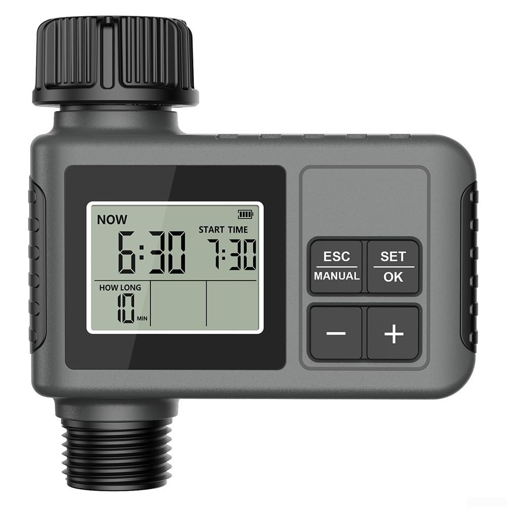 Automatic Watering Timer with Rain Delay Mode for Efficient Garden Irrigation System and Customizable Scheduling for Lawns and Outdoor Plants (14mm)