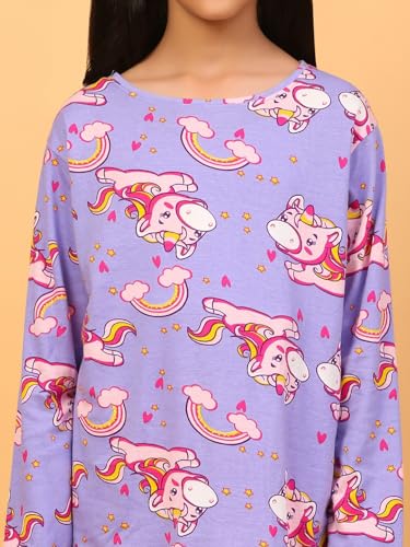 Image of Ninos Dreams Cotton Girls Full Sleeves Coord Set ! Night Suit for Girls ! Tshirt with Jogger Set