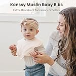 Konssy Muslin Baby Bibs 100% Cotton Absorbent Bandana Drool Bibs for Teething and Drooling, 6-Pack for Baby Boys & Girls - Image 2