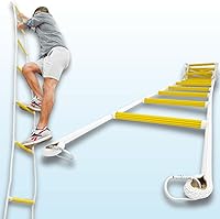 Vista 7 de Escalera de rescate de incendios para 2 pisos de 16 pies, resistente al fuego, escalera de cuerda de seguridad de dos pisos, compacta y ligera