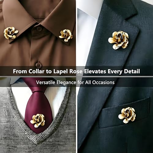 Image of Lapel Pin for Men, Tie Pins for Men, Mens Tie Tacks, Mens Suit Lapel Pins for Wedding, Gold Lapel Pins for Suits Hats Scarfs, Silver Hat Pins for Women, Brooch for Women, Tie Shirt Jewelry Accessories