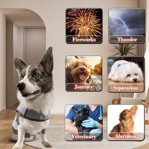 Image of Dog Anxiety Shirt, Calming Vest for Thunderstorm, Travel, Separation, Calming Coat Wrap for Dogs, Pet Stress Relief Anxiety Jacket (Misty Blue, XXX-Large)